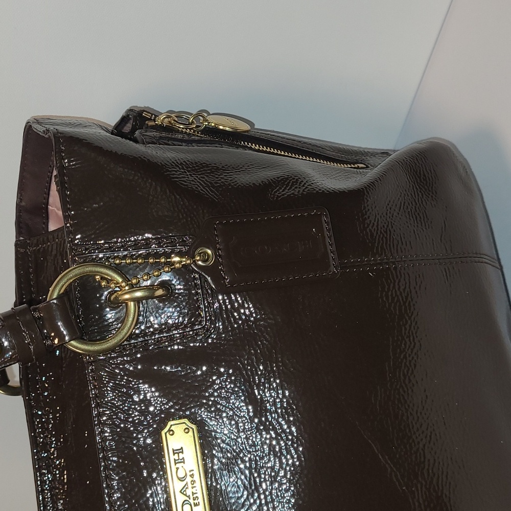 Coach Dark Brown Patent Leather - Picture 3 of 9